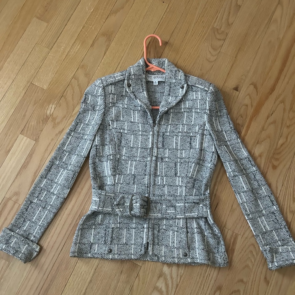 St. John Black and White Patterned Blazer